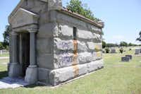 A mausoleum in the IOOF Cemetery had been spray painted with illegible words and an obscenity sometime between 3 p.m. Monday and noon Tuesday.DRC