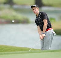 Blake Lyle of Argyle chip up to a green at the 3A UIL State Golf Tournament in Austin, Texas May 4, 2012.Erich Schlegel - Special Contributor