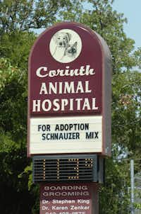 The sign at Corinth Animal Hospital reads 113 degrees, although actual temperatures were lower, climbing past 100 degrees Tuesday in the Denton area.David Minton