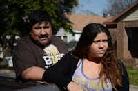 Juan Cadena and his daughter Anna listen as Norma, Juan’s other daughter, tells a story. Anna was only 3 when her family migrated from Múzquiz to Denton.Photos by Caitlyn Jones