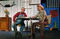 Justin Harmon and Buster Maloney return to their roles as the inhabitants of Tuna, Texas in the Denton Community Theatre production of "Greater Tuna", Saturday, June 22, 2013, at the Campus Theatre in Denton, TX.David Minton - DRC