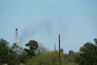Vapor shoots from a natural gas well owned by Eagle Ridge Operating LLC in the 600 block of Jim Christal Rd near Denton Enterprise Airport, Friday, April 19, 2013, in Denton, TX.David Minton - DRC