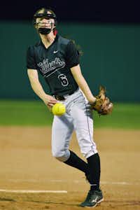 Guyer's Lauren Lindgren (6) throws against Lake Dallas, Friday, March 21, 2014, in DentonDavid Minton - DRC