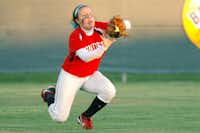 Ponder senior Taylar Tipton makes a diving catch against Pilot Point in center field Friday in Denton.David Minton - DRC