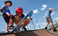 Kids 6 and older can learn and improve their skateboarding skills at the Denton Skate Park this summer.GARY PAYNE