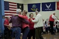 ttendees dance as the Young at Heart band plays during the Veterans Day ceremony at the Denton Senior Center Friday.Bj Lewis