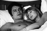 Alain Delon and Marianne Faithfull star in Jack Cardiff’s Girl on a Motorcycle. The 1968 film stars Faithfull as the terminally bored wife of an Alsatian grade-school teacher who finds release through a motorcycle given to her as a wedding present by her lover.