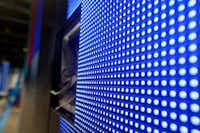 Part of the GoVision giant screens are tested March 26 for the NCAA men’s Final Four at AT&T Stadium.Michael Ainsworth - The Dallas Morning News
