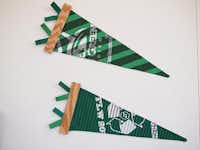 A University of North Texas fiber arts student used pieces of a UNT T-Shirt to re-imagine the traditional college pennant flag.Courtesy photo